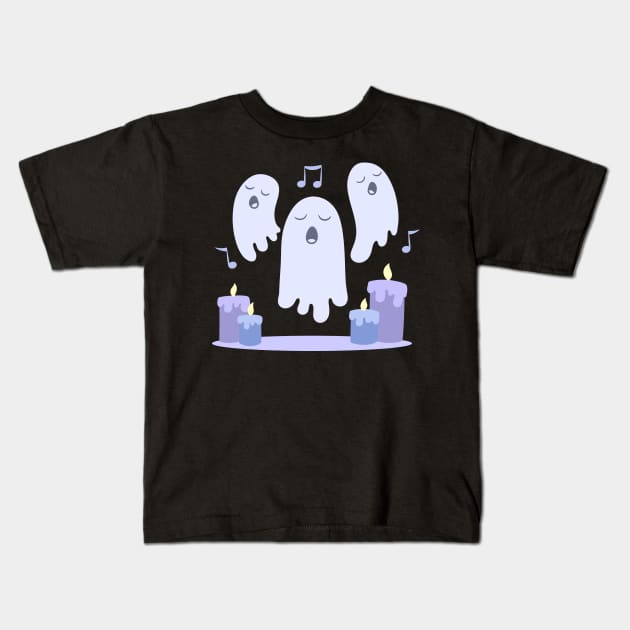 Singing Ghosts Kids T-Shirt by KammyBale